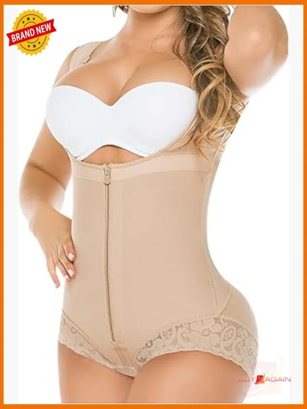 Butt Lifter Shapewear Bodysuit Post-Surgery Tummy Control Faja Panty Open Bust